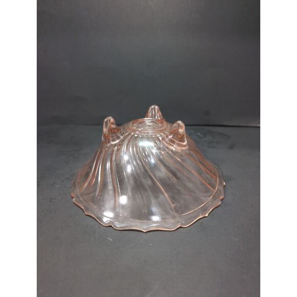 Jeannette Pink Depression Glass Pedestal Bowl, Petal Swirl Candy Dish,‎ Vintage - Picture 6 of 9